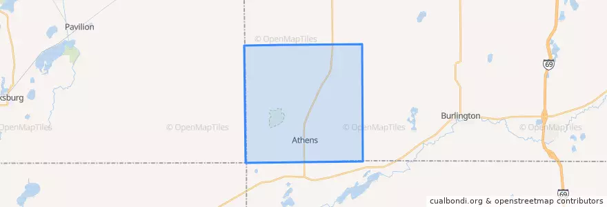 Mapa de ubicacion de Athens Township.