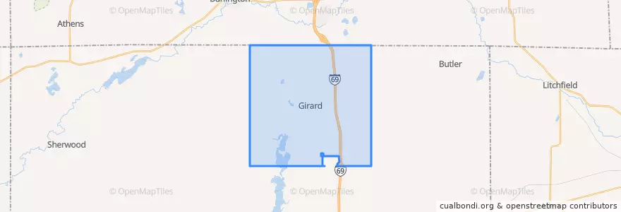 Mapa de ubicacion de Girard Township.