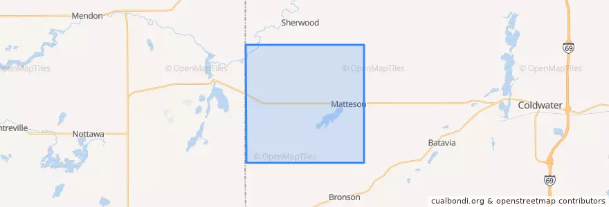 Mapa de ubicacion de Matteson Township.