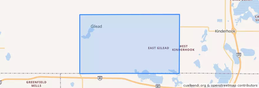 Mapa de ubicacion de Gilead Township.
