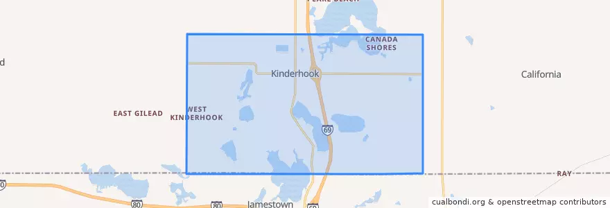 Mapa de ubicacion de Kinderhook Township.