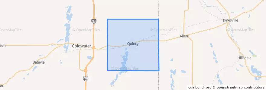 Mapa de ubicacion de Quincy Township.
