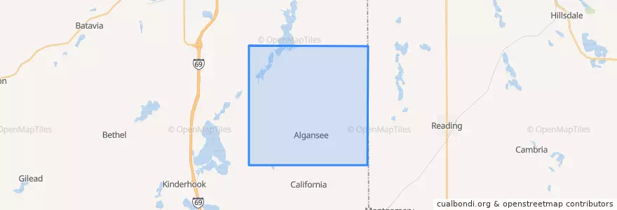 Mapa de ubicacion de Algansee Township.