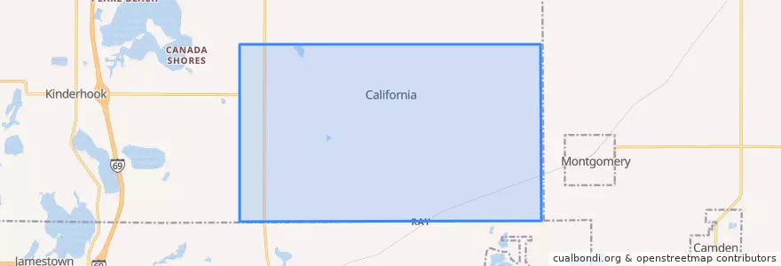 Mapa de ubicacion de California Township.