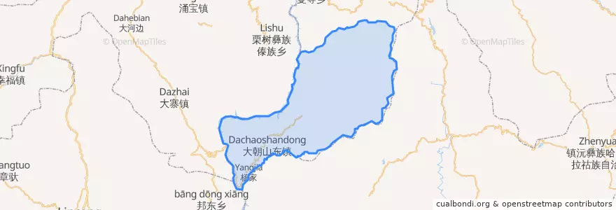 Mapa de ubicacion de 大朝山东镇.