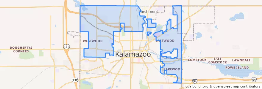 Mapa de ubicacion de Kalamazoo Charter Township.