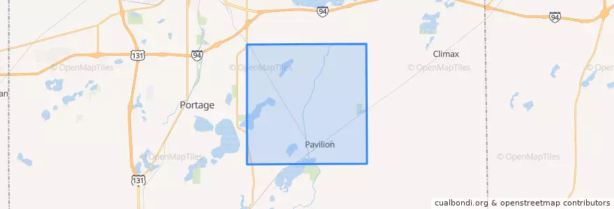 Mapa de ubicacion de Pavilion Township.