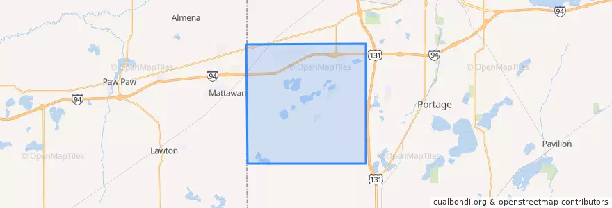 Mapa de ubicacion de Texas Charter Township.