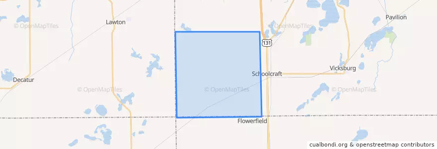 Mapa de ubicacion de Prairie Ronde Township.