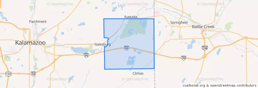 Mapa de ubicacion de Charleston Township.