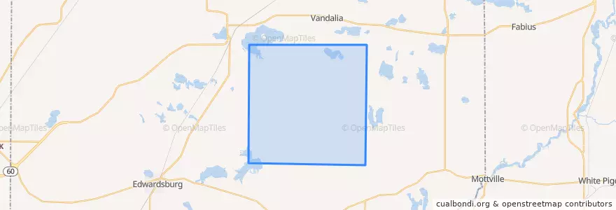 Mapa de ubicacion de Calvin Township.