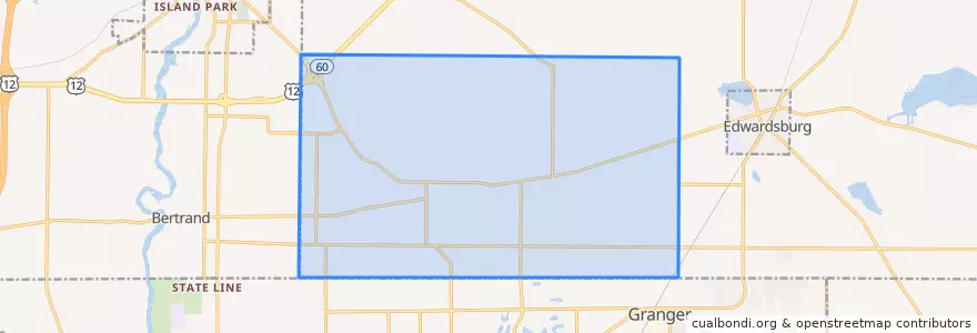 Mapa de ubicacion de Milton Township.