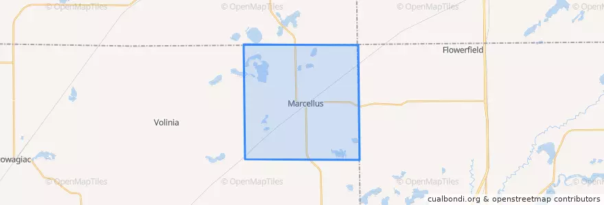 Mapa de ubicacion de Marcellus Township.