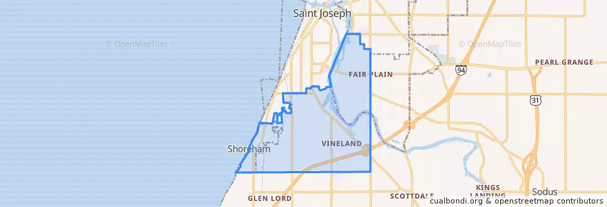 Mapa de ubicacion de Saint Joseph Charter Township.