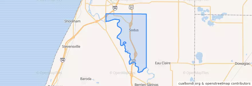 Mapa de ubicacion de Sodus Township.
