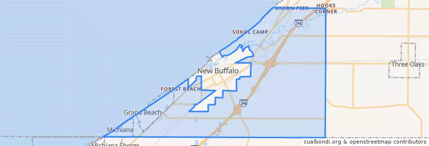 Mapa de ubicacion de New Buffalo Township.