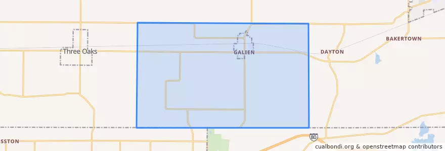 Mapa de ubicacion de Galien Township.