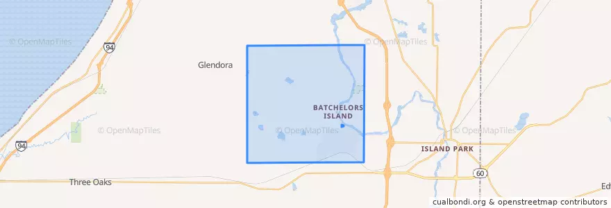 Mapa de ubicacion de Buchanan Township.