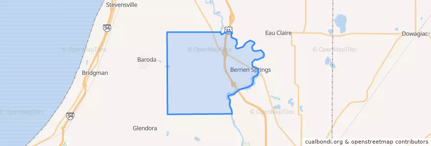 Mapa de ubicacion de Oronoko Charter Township.