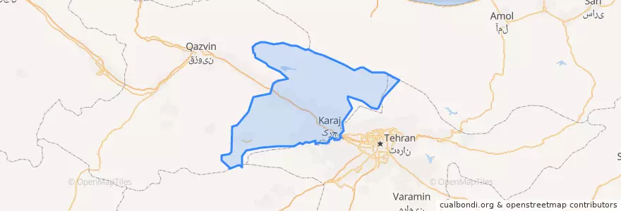 Mapa de ubicacion de استان البرز.