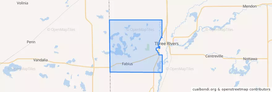 Mapa de ubicacion de Fabius Township.