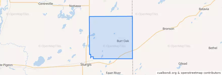 Mapa de ubicacion de Burr Oak Township.
