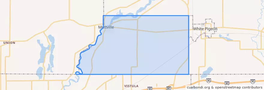 Mapa de ubicacion de Mottville Township.
