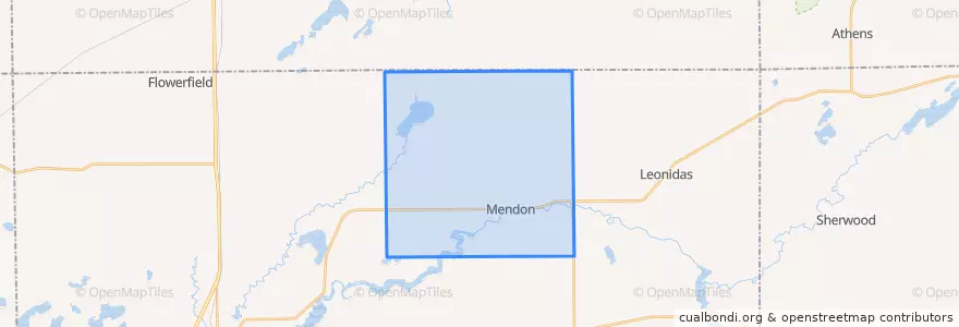 Mapa de ubicacion de Mendon Township.