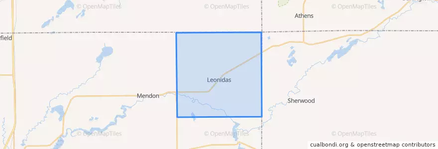 Mapa de ubicacion de Leonidas Township.
