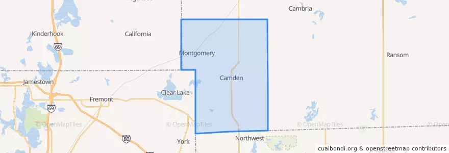 Mapa de ubicacion de Camden Township.