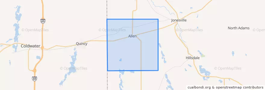 Mapa de ubicacion de Allen Township.