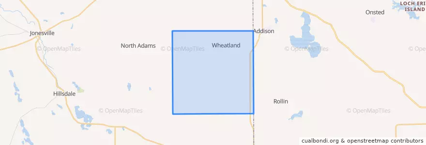 Mapa de ubicacion de Wheatland Township.