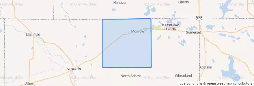 Mapa de ubicacion de Moscow Township.