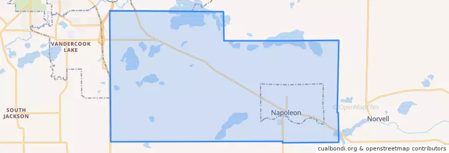 Mapa de ubicacion de Napoleon Township.