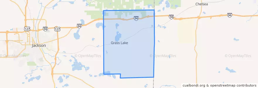 Mapa de ubicacion de Grass Lake Township.