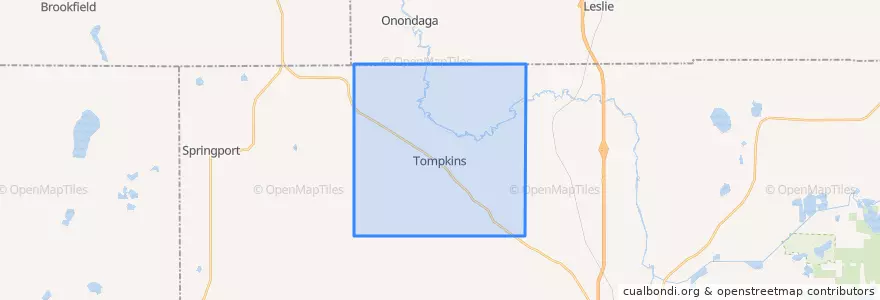 Mapa de ubicacion de Tompkins Township.