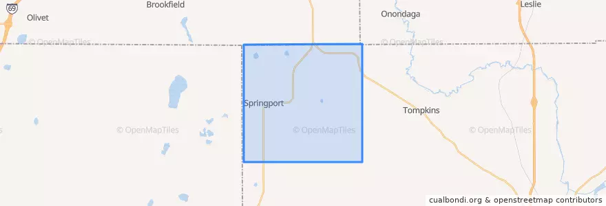 Mapa de ubicacion de Springport Township.