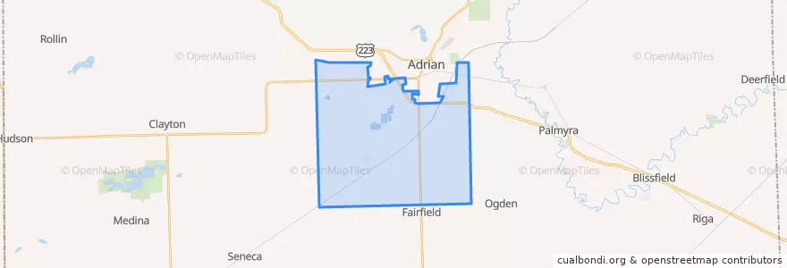 Mapa de ubicacion de Madison Charter Township.