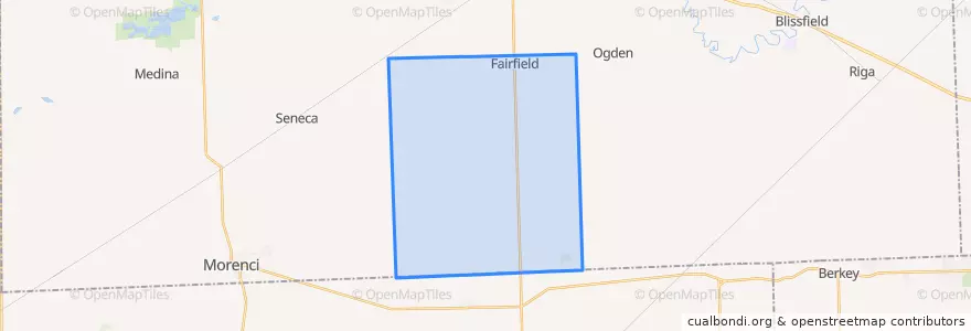 Mapa de ubicacion de Fairfield Township.