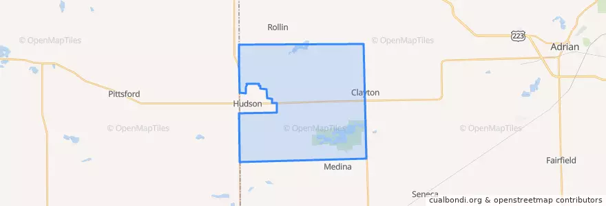 Mapa de ubicacion de Hudson Township.