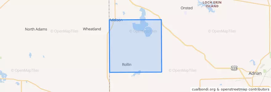 Mapa de ubicacion de Rollin Township.