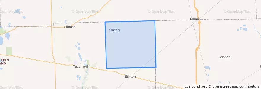 Mapa de ubicacion de Macon Township.
