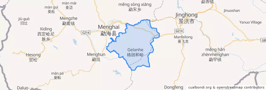 Mapa de ubicacion de 格朗和哈尼族乡.