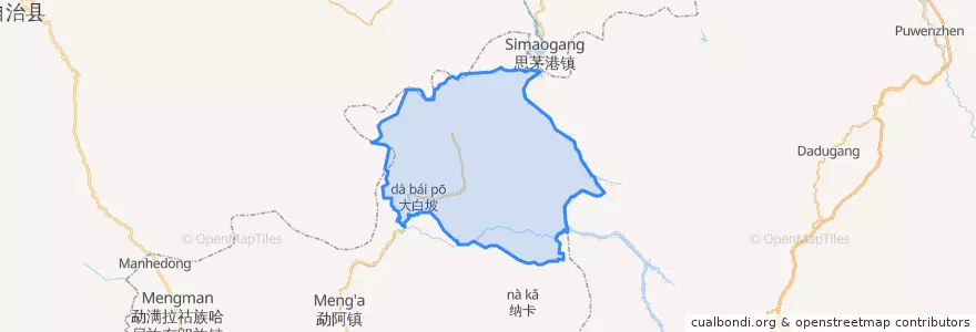 Mapa de ubicacion de 勐往乡.