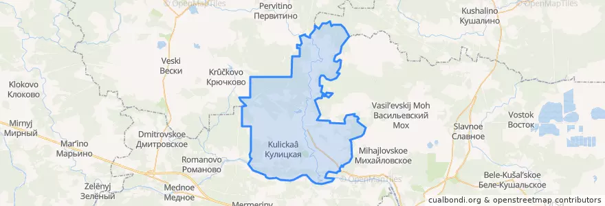 Mapa de ubicacion de Кулицкое сельское поселение.
