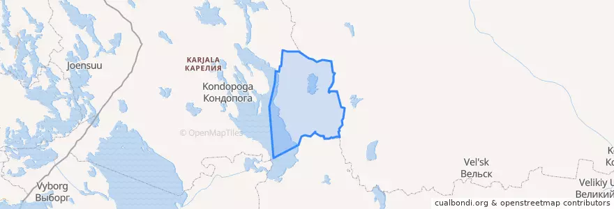 Mapa de ubicacion de Пудожский район.