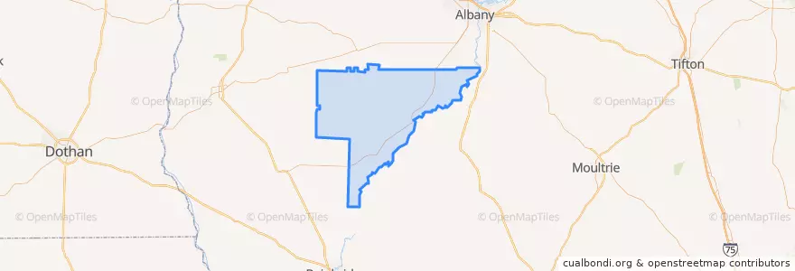 Mapa de ubicacion de Baker County.