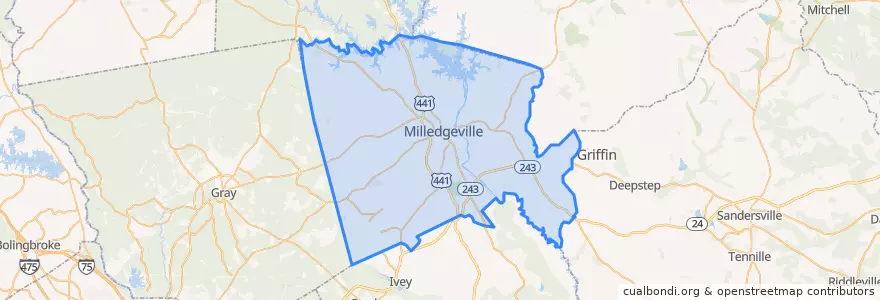 Mapa de ubicacion de Baldwin County.