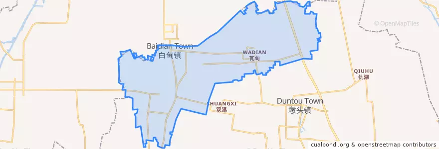 Mapa de ubicacion de 白甸镇.
