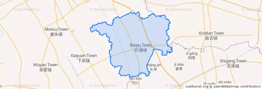 Mapa de ubicacion de 白蒲镇.